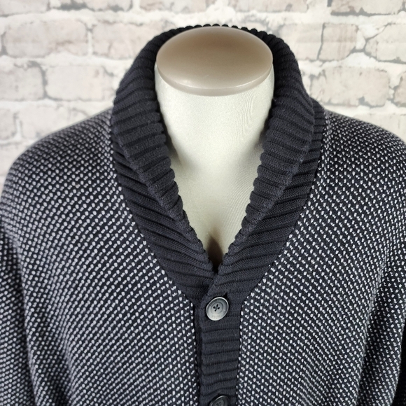 Daniel Hechter Paris Cotton Shawl Collar Grampa Cardigan Navy Size 2X Preppy - Picture 4 of 14